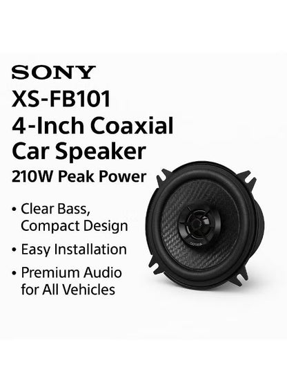 Sony XS-FB101E 4" 210W Dual Cone Car Audio Speaker | Nominal Power 30W, Peak Power 210W