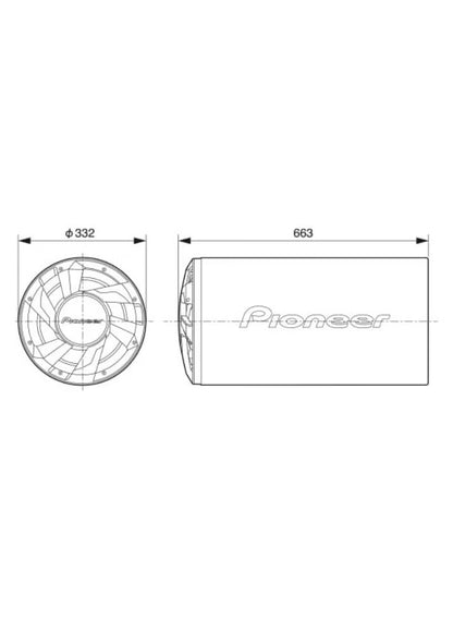 Pioneer TS-WX300TA 12″ Bass-Reflex Tube Type Active Subwoofer