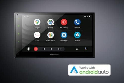 Pioneer DMH-A4450BT 6.8" Capacitive Touchscreen Car Stereo with Apple CarPlay, Android Auto, Bluetooth, USB, and Reverse Camera Support – Short Chassis Design