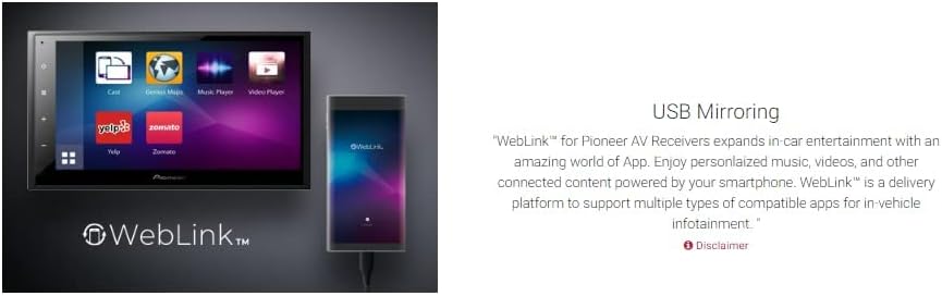 Pioneer Car Stereo DMH-A345BT,17.3 cm (6.8) WVGA Capacitive Touchscreen, BT/USB/AUX/Radio