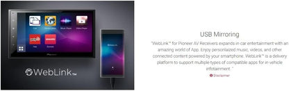 Pioneer Car Stereo DMH-A345BT,17.3 cm (6.8) WVGA Capacitive Touchscreen, BT/USB/AUX/Radio