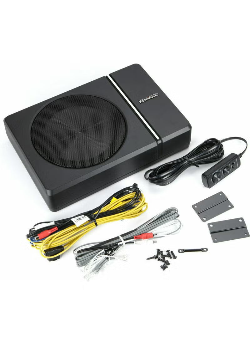 Kenwood KSC-PSW8 250W Max (150W RMS) Single 8" Under Seat Powered Subwoofer Enclosure W/Remote Control