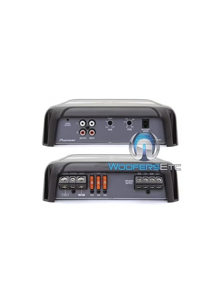 Pioneer Pioneer GM-D9701, 2400W car amplifier, 1200W RMS amplifier, Class-D monoblock amplifier, car audio amplifier, subwoofer amplifier, bass boost remote, 1-ohm stable amplifier, MOSFET power supply, variable low-pass filter