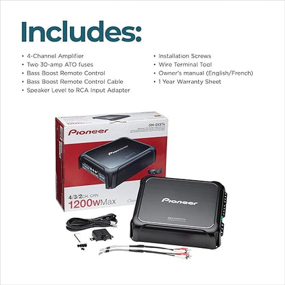 Pioneer GM-DX874 4-Channel Bridgeable Amplifier with Bass Boost Remote