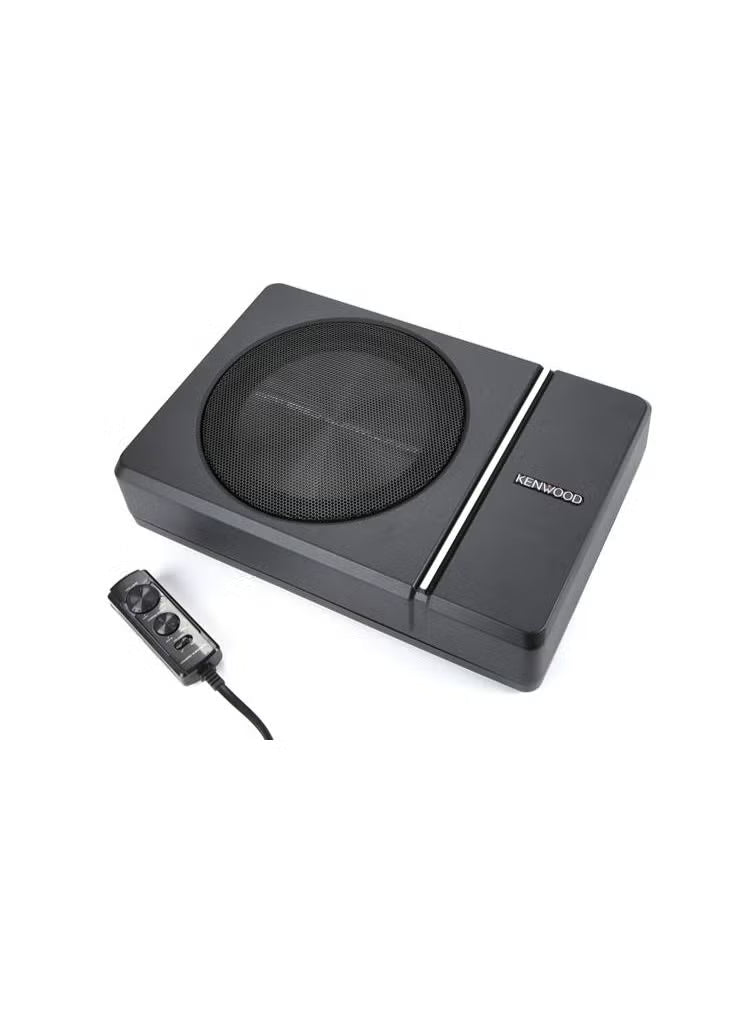 Kenwood KSC-PSW8 250W Max (150W RMS) Single 8" Under Seat Powered Subwoofer Enclosure W/Remote Control