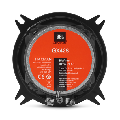 BL GX-428 – 4" 2-Way Coaxial Car Speaker Pair | 35W RMS / 105W Peak | 90dB Sensitivity | Plus One™ Woofer Cone | Compact Factory Fit Upgrade