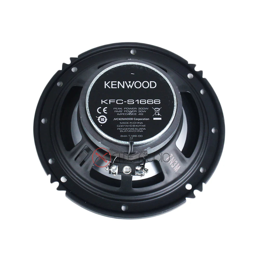 Kenwood KFC-S1666 16cm 2-Way Coaxial Car Audio Speakers | 300W Peak, 30W RMS
