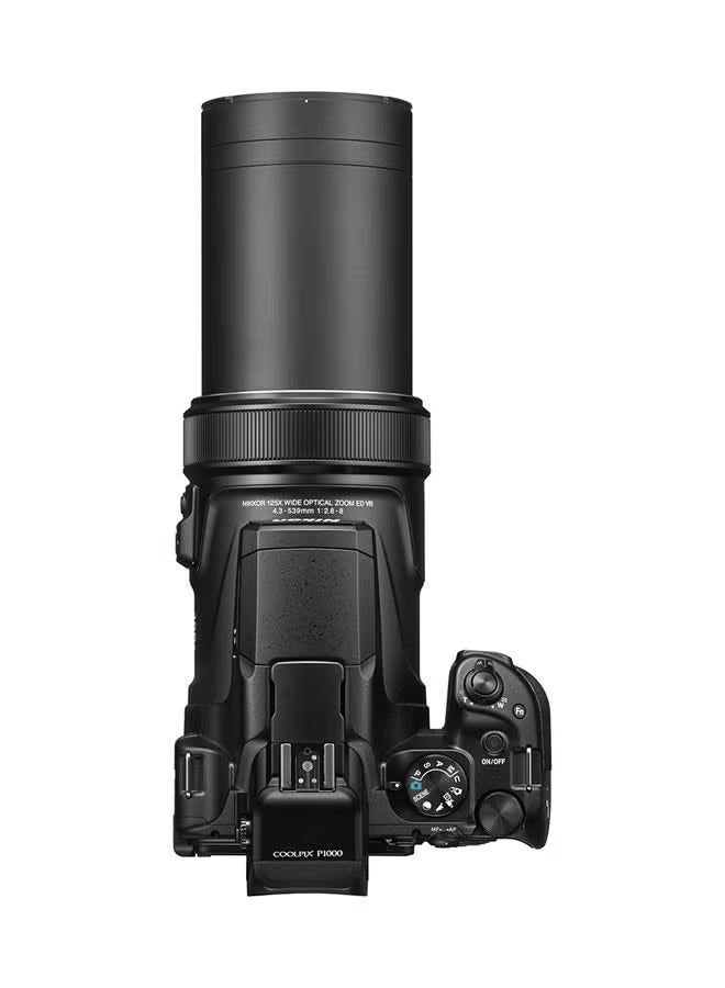 Coolpix P1000 Point And Shoot Camera 125x Wide Optical Zoom-Nikkor ED Glass Lens 16MP With Vari-Angle LCD Screen Built-In Wi-Fi And Bluetooth