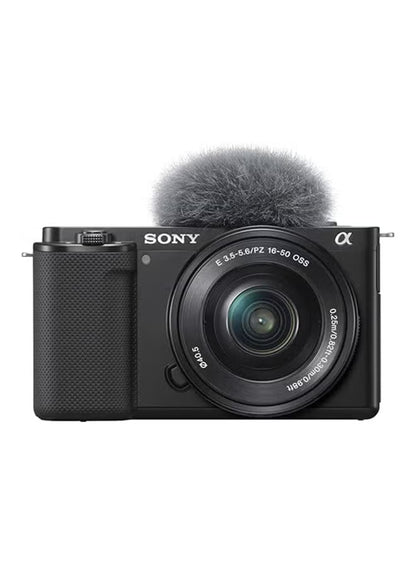 Sony Alpha ZV-E10L Interchangeable Lens Vlog Digital Camera, Large APS-C type 24.2-Megapixel Exmor CMOS Sensor With 16-50 mm Lens, 24.2MP, Black