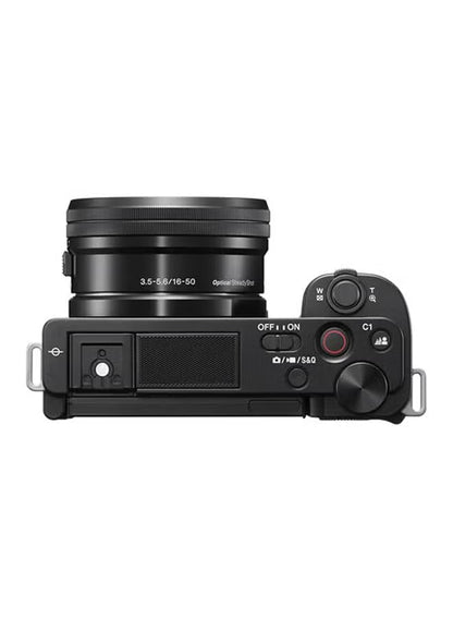 Sony Alpha ZV-E10L Interchangeable Lens Vlog Digital Camera, Large APS-C type 24.2-Megapixel Exmor CMOS Sensor With 16-50 mm Lens, 24.2MP, Black