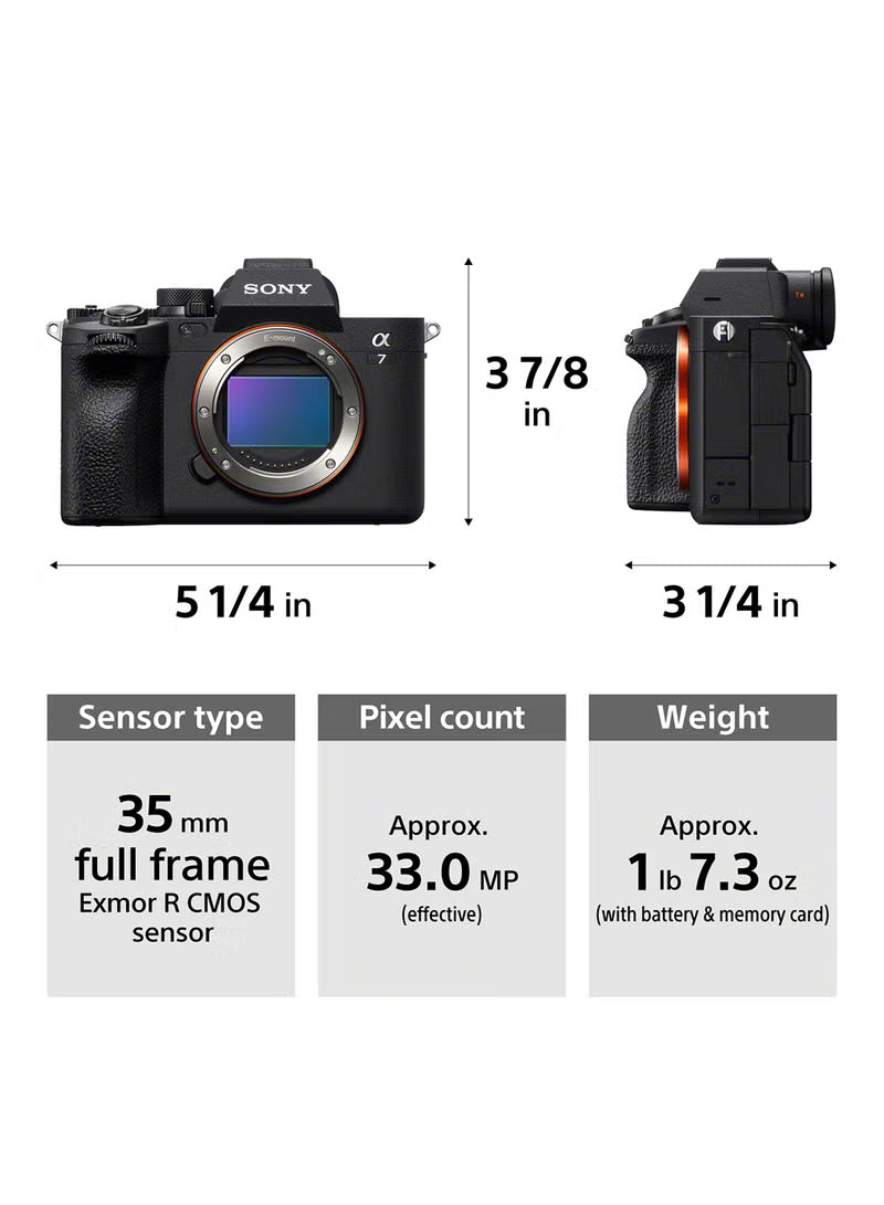 Sony Alpha 7 IV Full-Frame Mirrorless Interchangeable Lens Camera, 33 Mega Pixel Full-Frame Back-Illuminated Exmor R cmos Image Sensor, Ilce-7M4