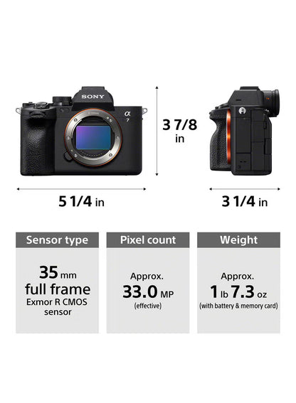 Sony Alpha 7 IV Full-Frame Mirrorless Interchangeable Lens Camera, 33 Mega Pixel Full-Frame Back-Illuminated Exmor R cmos Image Sensor, Ilce-7M4