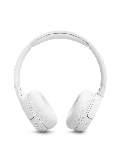 Tune 670 Adaptive Noice Cancelling Wireless On Ear Headphones Pure Bass Sound 70H Battery Buetooth 5.3 With Le Audio Hands Free Call Plus Voice Aware Multi Point Connection White