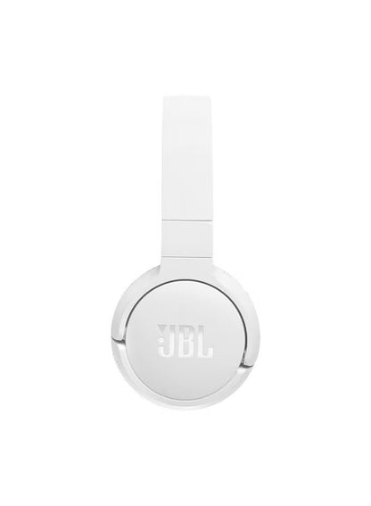 Tune 670 Adaptive Noice Cancelling Wireless On Ear Headphones Pure Bass Sound 70H Battery Buetooth 5.3 With Le Audio Hands Free Call Plus Voice Aware Multi Point Connection White
