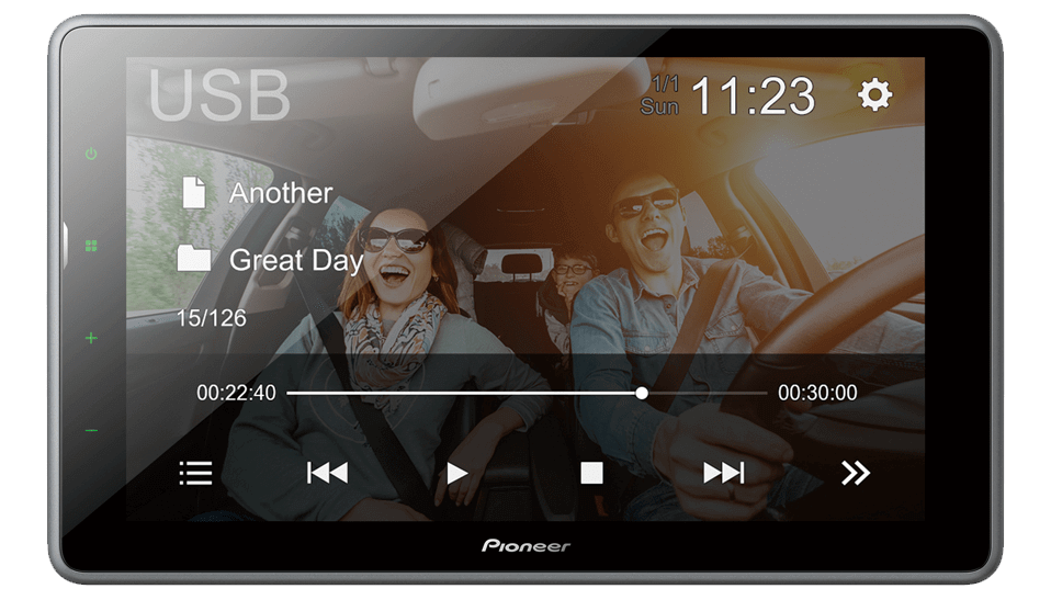 Pioneer DMH-AF555BT | Double DIN 9.0" Capacitive WSVGA, Touchscreen Display, WebLink®, WebLink® Cast, Built-in Bluetooth® and Full HD Video Playback from USB Device