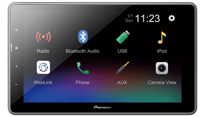 Pioneer DMH-AF555BT | Double DIN 9.0" Capacitive WSVGA, Touchscreen Display, WebLink®, WebLink® Cast, Built-in Bluetooth® and Full HD Video Playback from USB Device