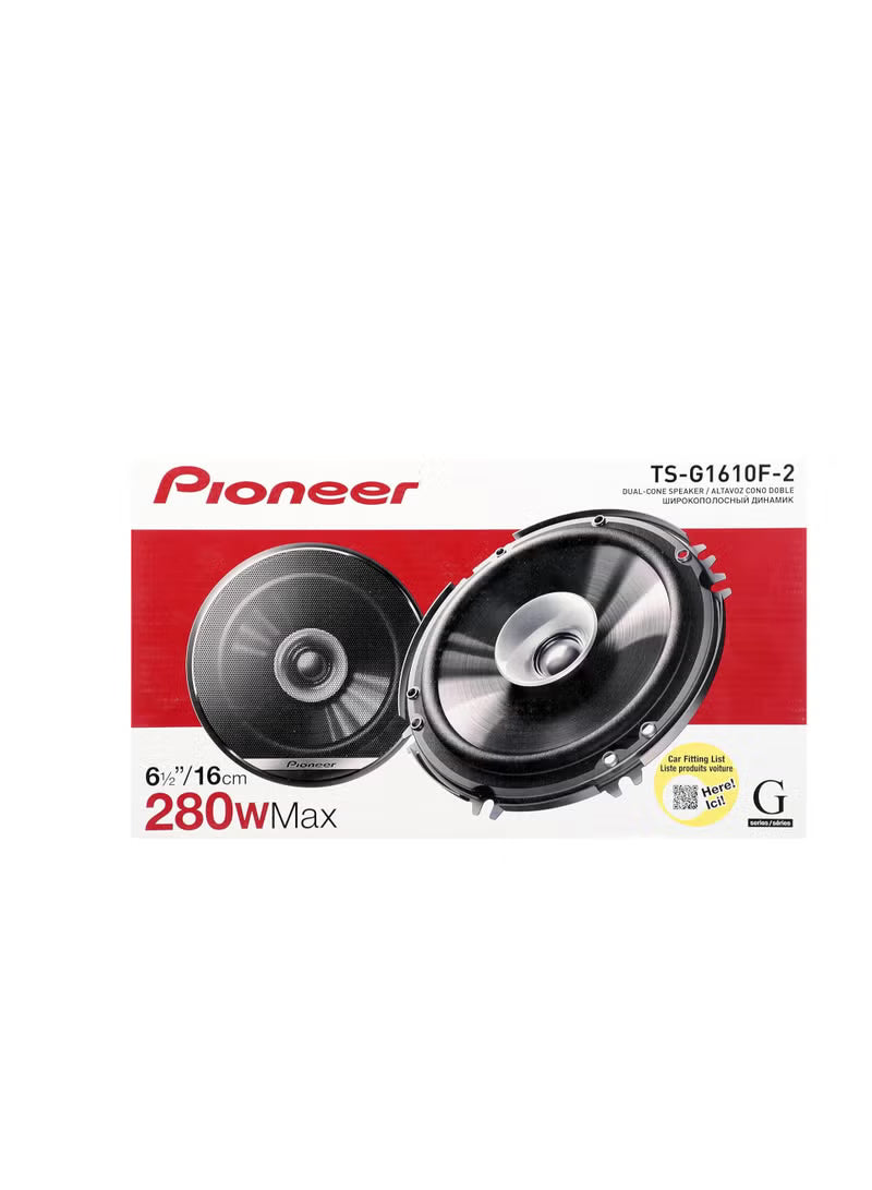Pioneer TS-G1610F 6.5" 2-Way Coaxial Car Audio Speakers | Nominal Power 40W, Peak Power 280W