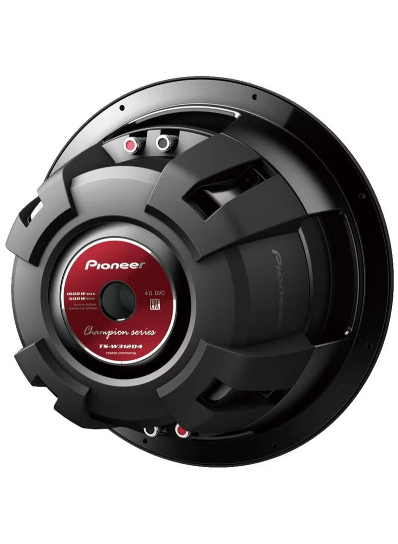 Pioneer TS-W312D4 12″ Single Voice Coil 4 ohm Component Car Subwoofer | 500W RMS, 1600W Peak Power