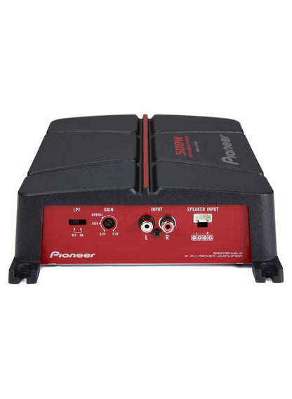 Pioneer GM-A3702 2-Channel Bridgeable Amplifier - 500W Peak Powerful Car Audio Amplifier with Adjustable Bass Boost