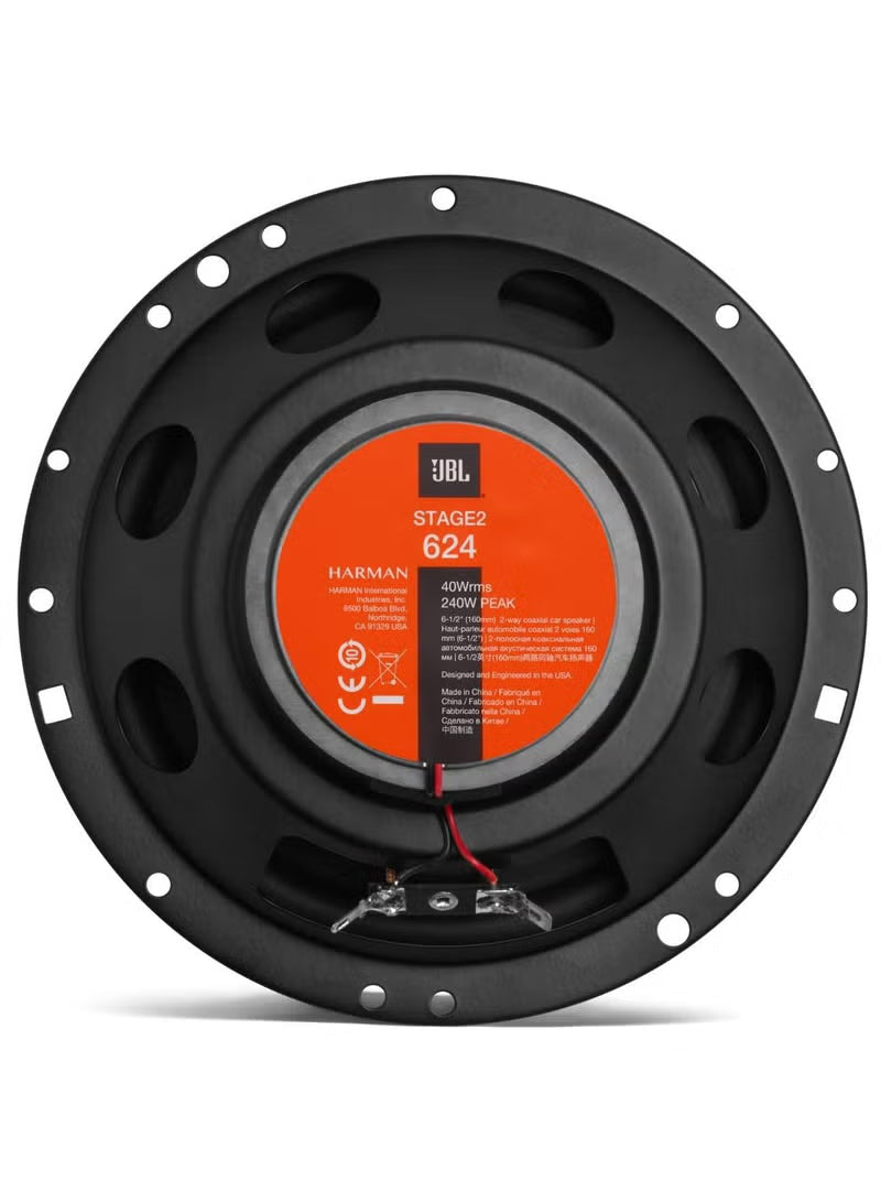 JBL STAGE2 624 - 6 Inch Two Way Coaxial Car Speaker With Grids
