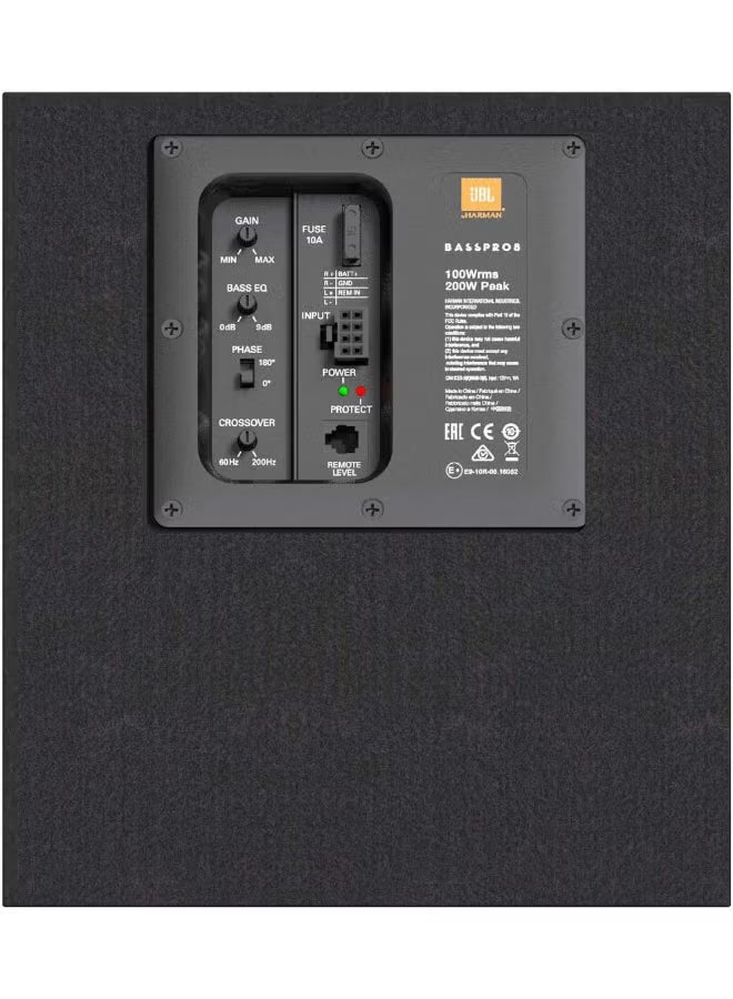 JBL BassPro 8 8" 200W Peak Powered Class D Enclosed Car Audio Subwoofer