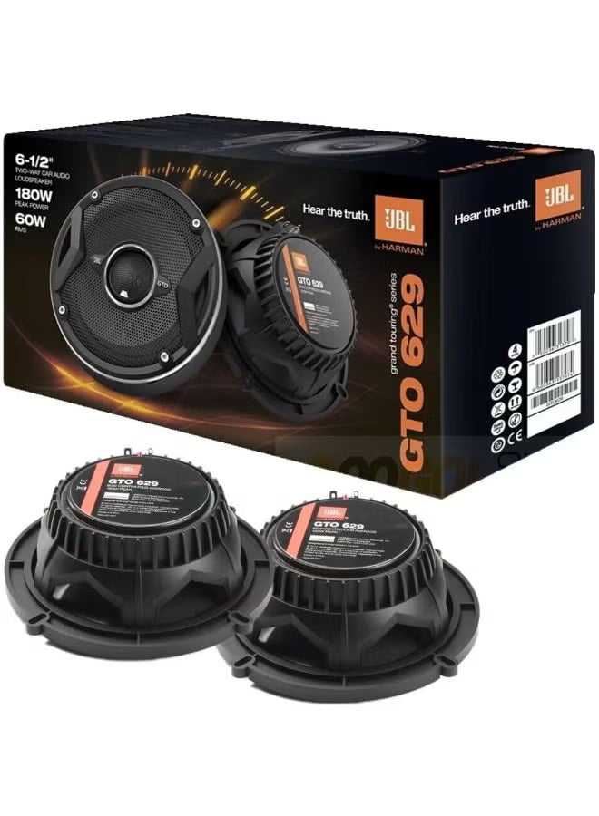 JBL GTO629 6.5" Grand Touring Series Car Audio Speakers - 2-Way, 360 Watts MAX Power.