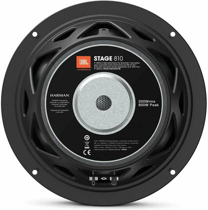 JBL Stage 810 800W Max 8" Stage Series Single 4 ohm Car Audio Subwoofer Speaker